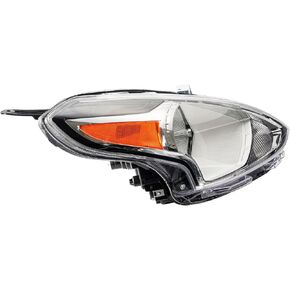 Headlight Assembly for 2015-2019 Versa Passenger Side, Amber Reflctor Clear Lens Chrome Housing, OE Style Replacement Headlight Assembly