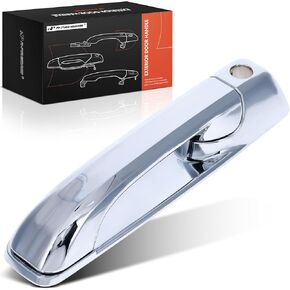 A-Premium Front Left Driver Side Exterior Door Handle with Keyhole Compatible with Jeep WK Series Grand Cherokee 2005-2010, XK Series Commander 2006-2010, Chrome, Replace# BK735-7131