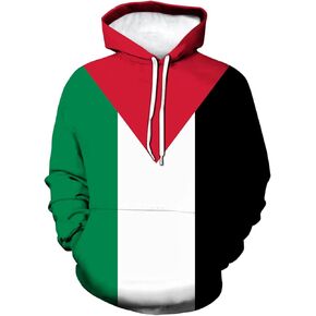 Lurhonp Palestinian Flag Long Sleeve Hoodie Sweatshirt
