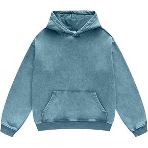 Oversized Hoodie Men Hoodies For Men Pullover Acid Wash Hoodie Denim Hoodie Vintage Sweatshirt Heavyweight Hoodie Men