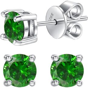 Gifts for Women 0.5-2.0ct Green Stud Earrings 925 Sterling Silver Earrings Birthday Gifts for Mom