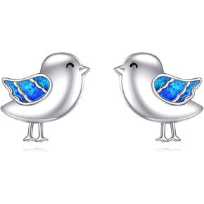 URONE Alligator/Llama/Monkey/Bird/Penguin/Dinosaurs/Frog/Corgi/Fox/Unicorn/Tiger/Raccoon Earrings 925 Sterling Silver Animals Stud Earrings Animals Jewelry for Women