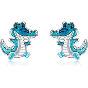 Alligator Earrings 925 Sterling Silver Crocodile Stud Earrings Alligator Jewelry Gifts For Women