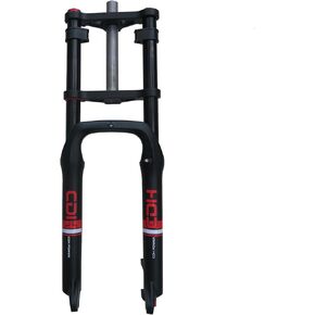 CDHPOWER 26" Bicycle Fork 4.0" Fat Tire Air Suspension Bike Fork, Double Shoulder, 9mm Quick Release, Disc Brake E-bike