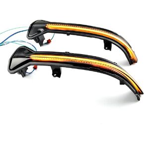 2pcs Dynamic Sequential Blink Compatible with B-MW G38 G12 G20 G30 G31 G32 G14 G15 G16 G11 G12 M5 F90 5 6 7 8 3 Series LED Side Mirror Turn Signal Light Assembly-Blue and Yellow