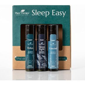 Plant Therapy Sleep Easy Essential Oil Roll On Blend Set 10 mL (1/3 oz) Each of Relax, Sleep Tight & Unwind, Pure, Pre-Diluted, Essential Oil Blends