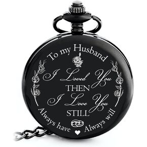 FJ FREDERICK JAMES Anniversary Gift's for Him I Anniversary Gift' for Husband - Engraved ‘to My Husband’ Pocket Watch | I Love You Gift for Husband for Birthday I Valentines I Anniversary for Men