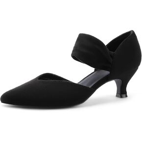 DREAM PAIRS Women's Kitten Heels Low Pumps Shoes Pointed Closed Toe Slip on Dress Work Bridal Party Wedding