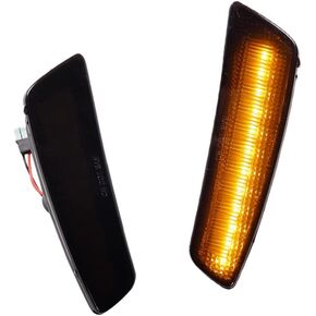 GTINTHEBOX Smoked Lens Front Bumper Fender Amber LED Side Marker Lights For 2008 2009 Pontiac G8