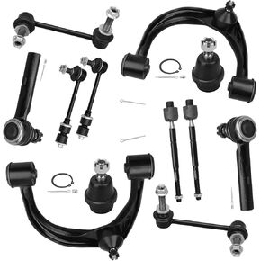 Front Upper Control Arm w/Ball Joint +t Rear Sway Bars + Inner Outer Tie Rod 2003-2009 for Toyota 4Runner - 2003-2009 for Lexus GX470 Upper Control Arm kit - 12pc Set