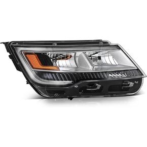 Headlight Assembly Compatible with for ford for Explorer 2016-2017 Passenger Side Black Housing Clear Lens FB5Z13008B FO2519130
