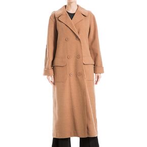 Max Studio Women's Long Sleeve Double Knit Long Trench Coat US Small, Vicuna