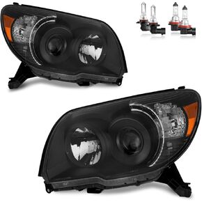 Headlights Assembly for 2006-2009 4Runner Projector Headlights Headlamp Replacement Chrome Housing Passenger and Driver Side