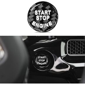 ​​​​​Car Push Start Button Cover, Car Ignition Button Cover, Carbon Fiber Car Engine Start Stop Button Cover Protector, Universal Car Ignition Button Cover Car Accessories for Cars (Red)