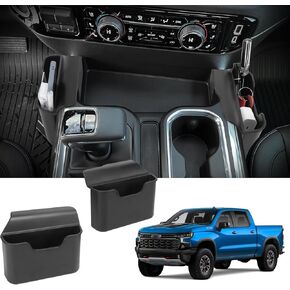 منظم وحدة التحكم المركزية متوافق مع 2022-2024 Chevy Silverado/GMC Sierra 1500 و2500/ 3500HD صندوق تخزين جانبي معلق ملحقات داخلية - تناسب فقط وحدة التحكم الكاملة مع مقاعد دلو in Kuwait