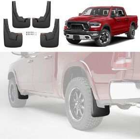 اللوحات الطينية لـ 2019-2024 دودج رام 1500 (نمط الجسم الجديد) مع مشاعل حاجز OEM، مجموعة ملحقات واقيات الطين الأمامية والخلفية للشاحنة (4 قطع) in Kuwait