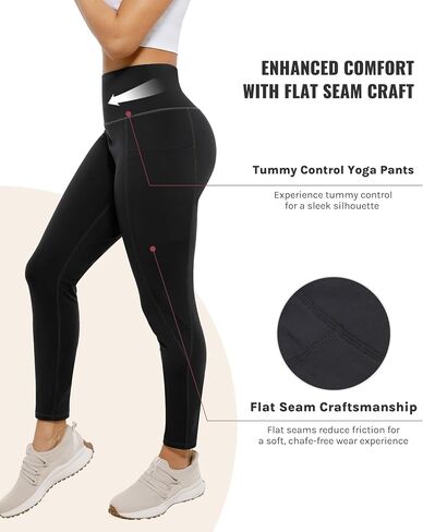 Women Leggings High Waisted Yoga Pants with Pockets Loose Leggings for Women Workout,Athletic,Yoga,Lounge in Saudi Arabia