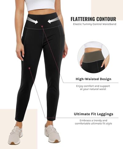Women Leggings High Waisted Yoga Pants with Pockets Loose Leggings for Women Workout,Athletic,Yoga,Lounge in Saudi Arabia
