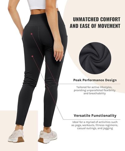 Women Leggings High Waisted Yoga Pants with Pockets Loose Leggings for Women Workout,Athletic,Yoga,Lounge in Saudi Arabia