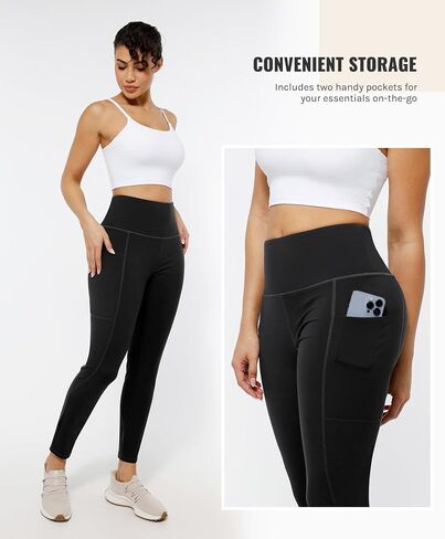 Women Leggings High Waisted Yoga Pants with Pockets Loose Leggings for Women Workout,Athletic,Yoga,Lounge in Saudi Arabia