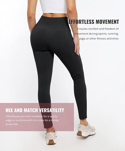 Women Leggings High Waisted Yoga Pants with Pockets Loose Leggings for Women Workout,Athletic,Yoga,Lounge in Saudi Arabia