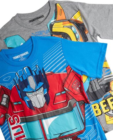 تي شيرت للأولاد من Transformers - قطعتان من تي شيرت برسومات Optimus Prime Bumble Bee Autobot - قميص قصير الأكمام للأطفال الصغار/الأولاد (3T-16) in Saudi Arabia