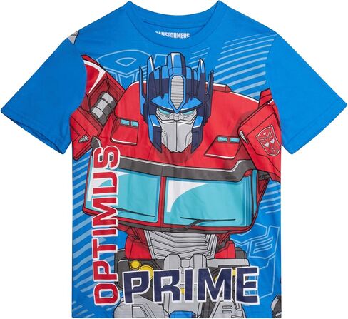 تي شيرت للأولاد من Transformers - قطعتان من تي شيرت برسومات Optimus Prime Bumble Bee Autobot - قميص قصير الأكمام للأطفال الصغار/الأولاد (3T-16) in Saudi Arabia