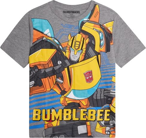 تي شيرت للأولاد من Transformers - قطعتان من تي شيرت برسومات Optimus Prime Bumble Bee Autobot - قميص قصير الأكمام للأطفال الصغار/الأولاد (3T-16) in Saudi Arabia