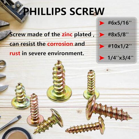 smseace 170pcs U Clip with Screw Assortment Kit 9 sizes metal clips and fasteners used Car ，dashboard ，Panel U nut and phillips screws kit SM-22 in Saudi Arabia