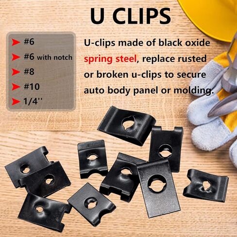 smseace 170pcs U Clip with Screw Assortment Kit 9 sizes metal clips and fasteners used Car ，dashboard ，Panel U nut and phillips screws kit SM-22 in Saudi Arabia