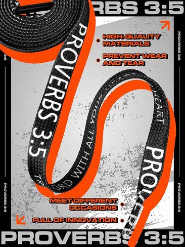 2 Pair Christian Shoe Laces with Proverbs 3: 5 Christ Printed Flat Shoelaces for Athletic Running Sneakers in Kuwait