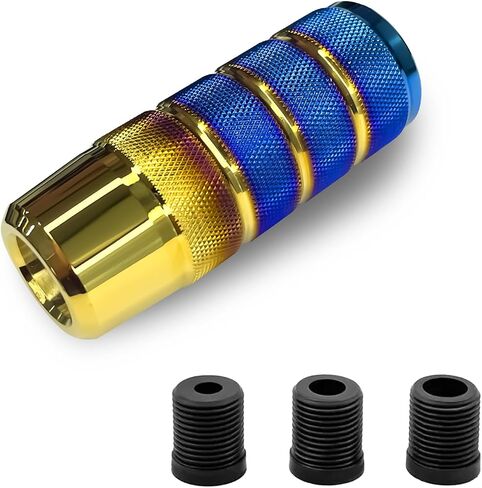 Shifter Knobs Weighted Shift Knob, 3.78" Aluminum Automotive Car Gear Shift Manual Knobs Lever Adapters M8 M10 M12 x 1.25, Universal Anti-Slip Easy Grip Gear Shift with 3 Threaded（Black） in Kuwait