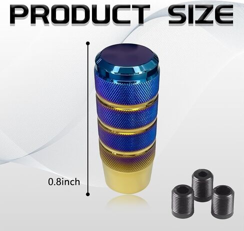 Shifter Knobs Weighted Shift Knob, 3.78" Aluminum Automotive Car Gear Shift Manual Knobs Lever Adapters M8 M10 M12 x 1.25, Universal Anti-Slip Easy Grip Gear Shift with 3 Threaded（Black） in Kuwait