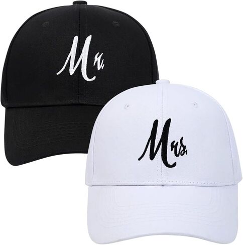 Matching Mr. & Mrs. Baseball Caps Embroidered Baseball Hats Bridal Gift, Newlywed Honeymoon Wedding Gift in Saudi Arabia