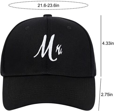 Matching Mr. & Mrs. Baseball Caps Embroidered Baseball Hats Bridal Gift, Newlywed Honeymoon Wedding Gift in Saudi Arabia