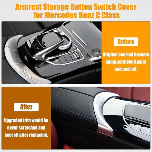 2056803407 Center Console Armrest Storage Box Release Button Switch Cover Compatible with 2015-2020 Benz W205 C200 C250 C300 W253 GLC260 GLC200 in Saudi Arabia