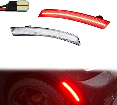 ADIIL Amber Full LED Front Fender Side Marker Lights Assembly عدسة مدخنة متوافقة مع 2002-2008 MINI Cooper R50 R52 R53، استبدل مصابيح العلامات الجانبية OEM in Kuwait