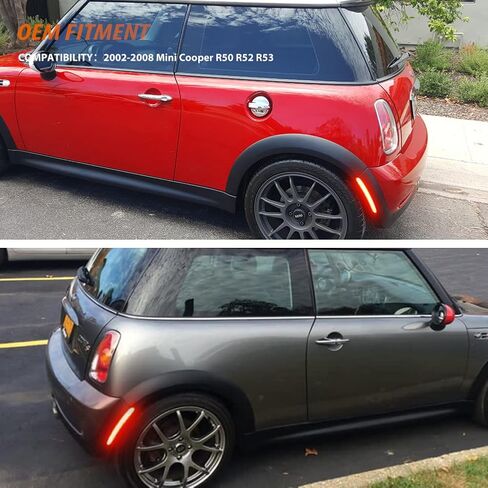 ADIIL Amber Full LED Front Fender Side Marker Lights Assembly عدسة مدخنة متوافقة مع 2002-2008 MINI Cooper R50 R52 R53، استبدل مصابيح العلامات الجانبية OEM in Kuwait