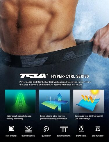 TSLA Men's Athletic Compression Shorts, Sports Performance Active Cool Dry Running Tights in Saudi Arabia