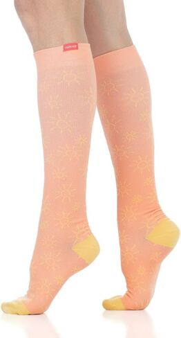 VIM & VIGR Nylon 20-30 mmHg Graduated Compression Socks (Midnight & Rust Thick Stripe, Large/X-Large Wide Calf (6)) in Saudi Arabia