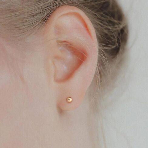 5 Pairs Stainless Steel Stud Earrings Set 14K Silver Hypoallergenic Earrings Real Gold Plated Lightweight Earrings for Women in Saudi Arabia