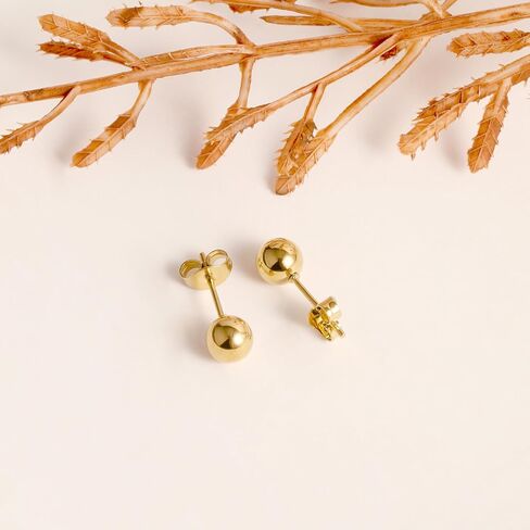 5 Pairs Stainless Steel Stud Earrings Set 14K Silver Hypoallergenic Earrings Real Gold Plated Lightweight Earrings for Women in Saudi Arabia