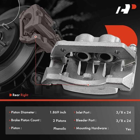A-Premium Disc Brake Caliper Assembly with Bracket Compatible with Select Ford Models - For F-250 Super Duty/F-350 Super Duty 2008 2009 2010 2011 2012 - Rear Driver and Passenger Side, 2-PC Set in Saudi Arabia