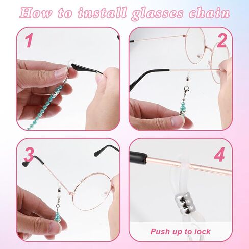 4 Pcs Glasses Chain for Women, Pearl Eye Glasses Holders Around Neck, Eyeglasses Strap Beaded Eyeglass Chain Lanyard in Saudi Arabia