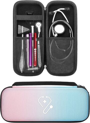 YINKE Stethoscope Case for 3M Littmann Classic III/Cardiology IV/Lightweight II S.E. & MDF Acoustica Stethoscope, Hard Organizer Storage Bag for Nurses and Doctors Accessory (Pink) in Saudi Arabia