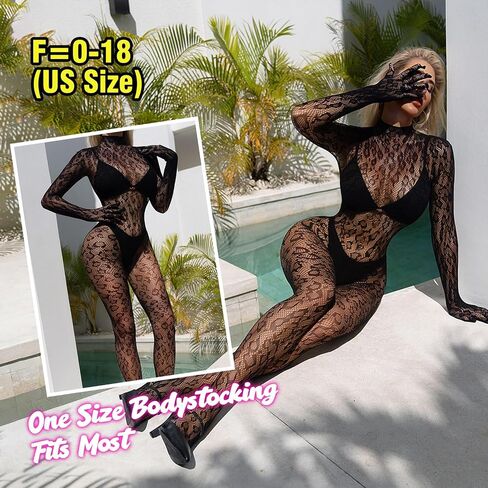 Crotchless Lingerie for Women Sexy Club Outfits Fishnet Bodytocking Rave Outfits One Piece Body Stocking Nightwear in Saudi Arabia