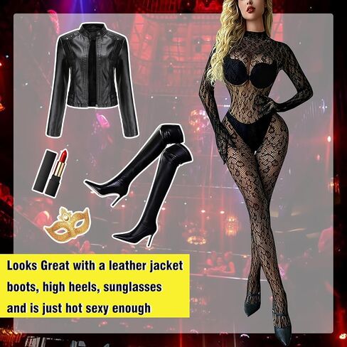 Crotchless Lingerie for Women Sexy Club Outfits Fishnet Bodytocking Rave Outfits One Piece Body Stocking Nightwear in Saudi Arabia