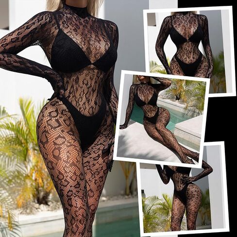 Crotchless Lingerie for Women Sexy Club Outfits Fishnet Bodytocking Rave Outfits One Piece Body Stocking Nightwear in Saudi Arabia