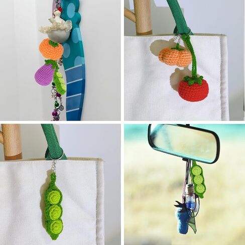Finnacy Crochet Vegetables Kit, Crochet Kit for Beginners, Crochet Starter Kit with Step by Step Video, Yarns, Hook and Accessories (Dustpan and 4 pcs Vegetables of Eggplant, Pumpkin,Tomato, Pease) in Saudi Arabia