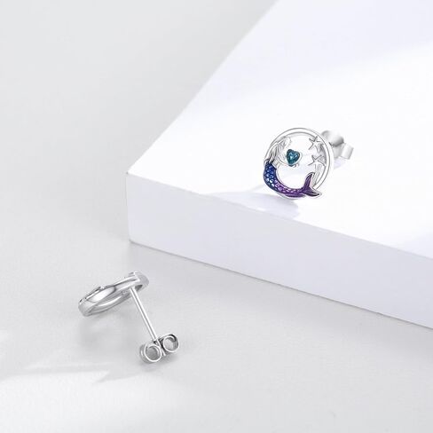 Mermaid/Axolotl/Shark/Octopus Earrings Ocean Stud Earrings for Women 925 Sterling Silver Ocean Animal Beach Theme Jewelry Birthday Gifts for Girlfriend Ocean Animal Lovers in Saudi Arabia